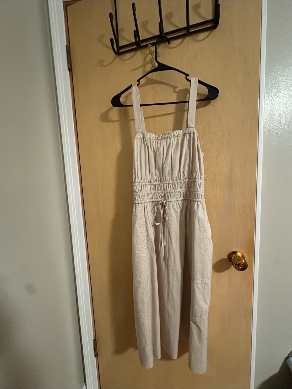 Universal Thread Cream Asymmetrical dress with Smocked Waist